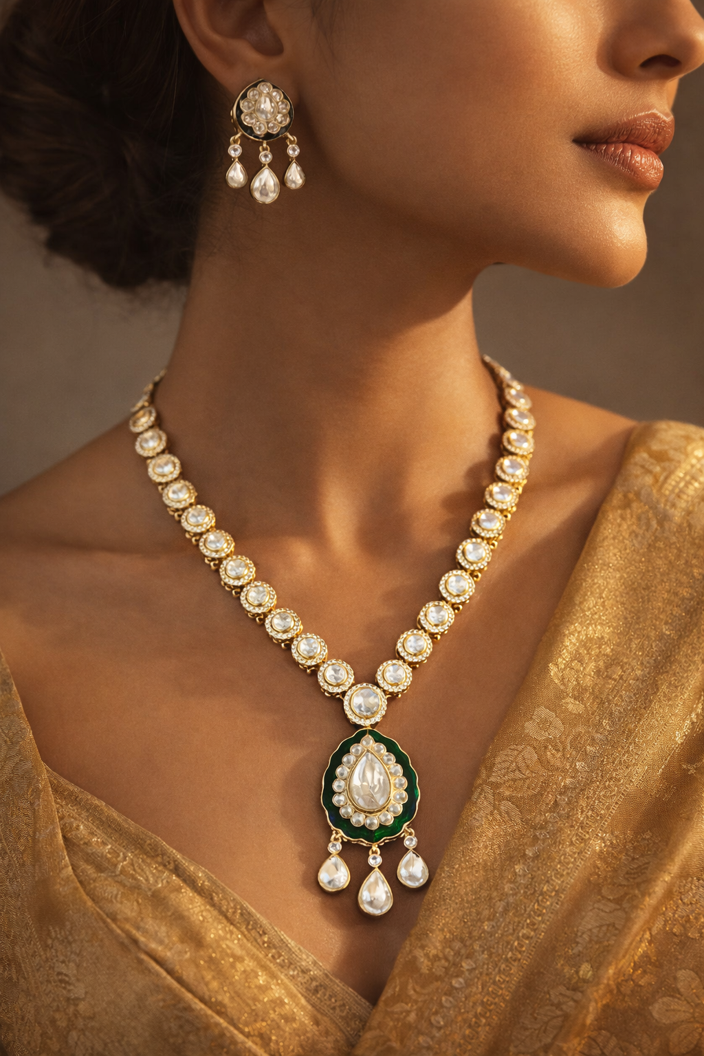 Emerald Noor Jaipur Kundan Set