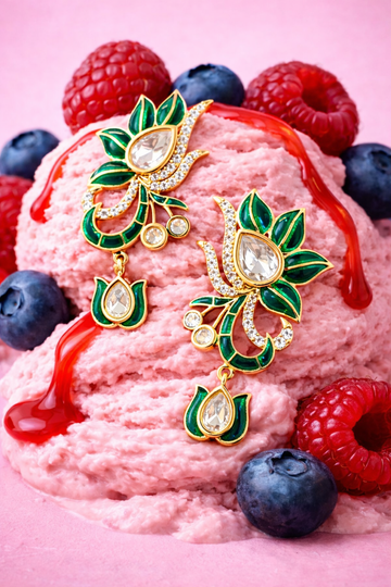 Emerald Bloom Polki Drops